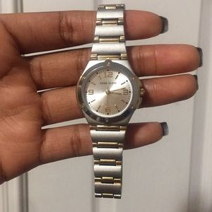 Silver and gold watch